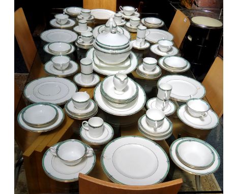 A Wedgwood Jade pattern dinner and coffee service, for ten, comprising diner plates, dessert plates, bowls, three graduated d
