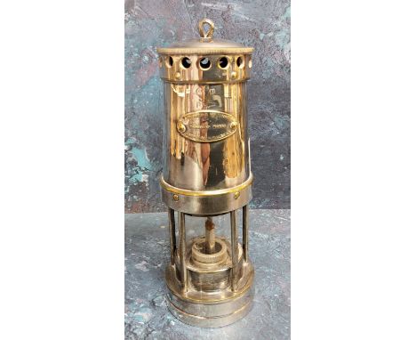 A silver plated&nbsp;Thomas and Williams miner's lamp, 16cm high 