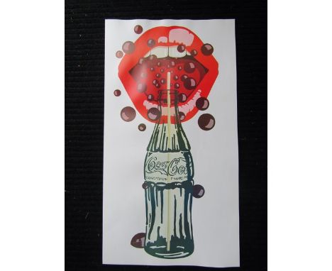 An Andy Warhol print depicting lips and Coca-Cola bottle, as seen on 'Andy Warhol's Velvet Underground Featuring Nico' LP  63