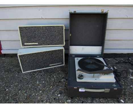 A 1960s Telefunken Electrofon 5042 portable record player with detachable speakers 