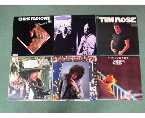 Six assorted LPs including Bob Dylan, tim Rose, Gordon Giltrap, Van Morrison and Chris Farlowe (media and sleeves range from 