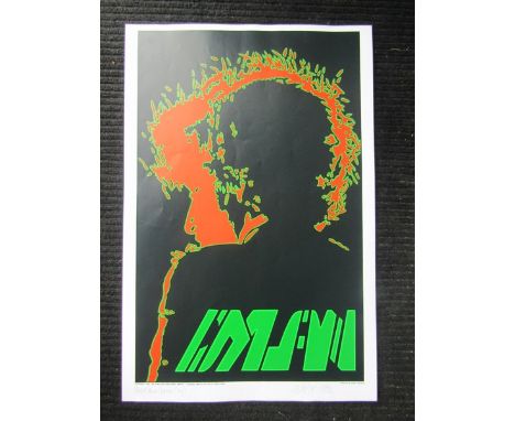 PETER MARSH: A lithograph poster of Bob Dylan, from a limited edition of 2000 copies, pencil signed 'Artists Proof (Personal 