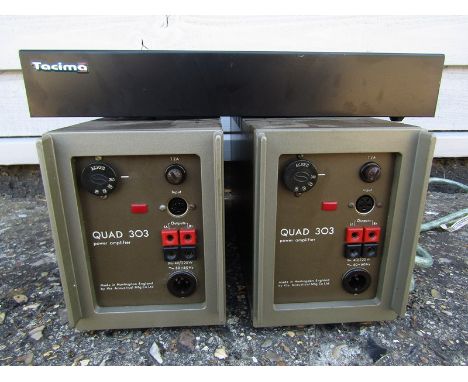 Two Quad 303 power amplifiers and a Tacima IF122 mains conditioner/ amplifier 