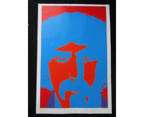 PETER MARSH: A lithograph print of Frank Zappa, from a limited edition of 2000, pencil signed 'Artists Proof 1/12 P Marsh 199