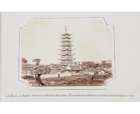 China, Singapore &amp; Malaysia. Photograph album, c.1869 and earlier. Oblong folio (340 x 380 mm), contemporary red morocco 