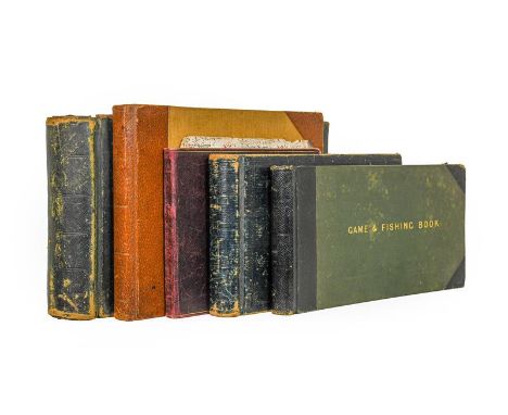 Game-books. A group of five game-books, all oblong 4to, contemporary leather bindings, pre-printed headings, completed in man