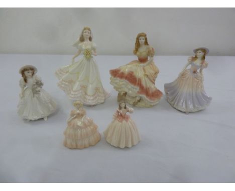 Six figurines of ladies to include Royal Worcester and Coalport