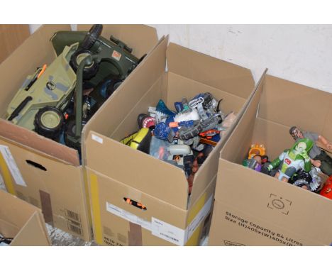 4 BOXES WITH VARIOUS ACTION MAN FIGURES &amp; ACCESSORIES