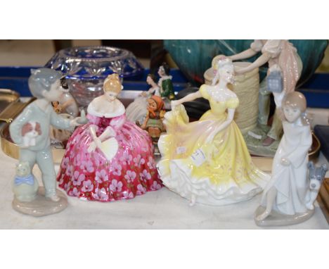 2 ROYAL DOULTON FIGURINE ORNAMENTS &amp; 2 NAO FIGURINE ORNAMENTS     