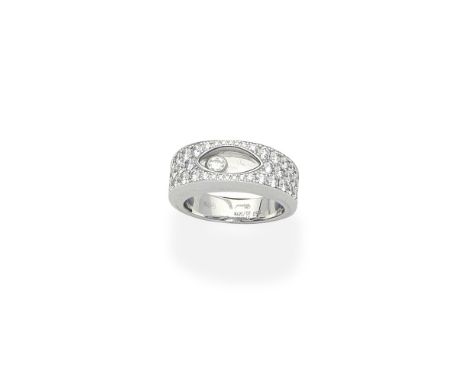 Chopard: 'Happy Diamonds' ringPavé-set to the front with brilliant-cut diamonds, the glazed panel revealing a 'floating' simi