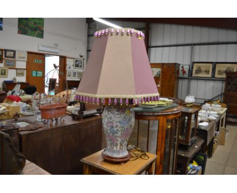 A modern Chinese style table lamp and shade 