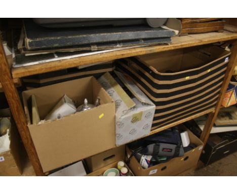 Shelf including silver plate and glass ware