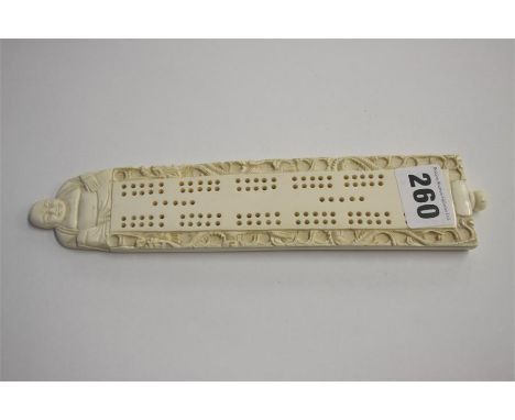A bone cribbage scorer
