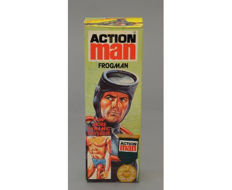 Palitoy Action Man Frogman, appears unopened in VG box. Together with another Action Man figure, head detached. (2)