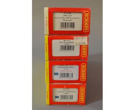 OO Gauge. Hornby 4 x locomotives. R.2683 DCC ready LMS Caledonian Single No.14010, R.2344A DCC ready BR Bullied Q1 No. 33006,
