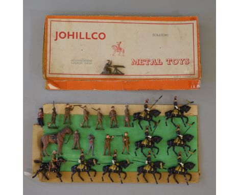 Johillco Hussars  No. 9/44/2, set of eight figures, F-G+ in P box. Together with 14 other figures, P-G.