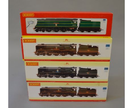 OO Gauge Hornby 4 x DCC ready locomotives. 2 x R.2584 BR rebuilt west country class "Plymouth" weathered edition, R.2587 BR r