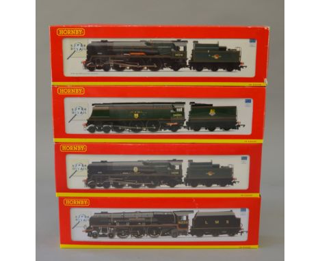 OO Gauge Hornby 4 x DCC ready locomotives. R.2607 BR BoB "213 Squadron", R.2542 BR West Country class "City of Wells", R.3014