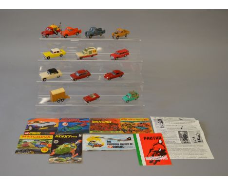Quantity of assorted playwon diecast including Spot-On, Dinky and Corgi etc together with some vintage catalogues 