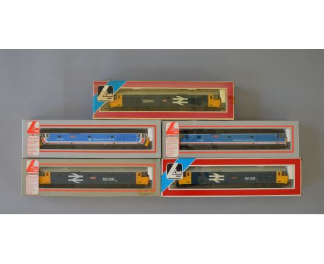 OO Gauge Lima 5 x class 50 diesel locomotives. Various liveries. 50021, 50015, 50043, 50025 & 50003  All G boxed