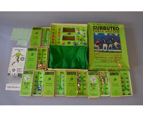 7 vintage Subbuteo boxed teams together with a Club Edition Set