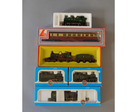 OO Gauge. 5 x locomotives & railcar. 2 x Aifix GWR 1400 class tanks, Hornby GWR pannier tank, Tr-ang "Lord of the Isles", Air
