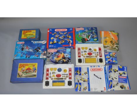 Quantity of assorted construction kits including Bayko and Meccano.