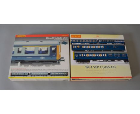 OO Gauge. Hornby. 2 x train packs. R.2073 BR 3-car Diesel multiple unit, class 110 & R.2946 DCC ready BR 4-car multiple unit 