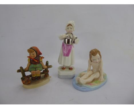 Porcelain Figurines, including Paragon 'Jane', Royal Worcester 'Polly put the Kettle on' and a 1938 Hummel figurine entitled 