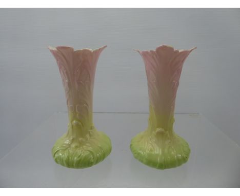 Royal Worcester Blush Ware Vases, nr 909 G, approx 14 cms