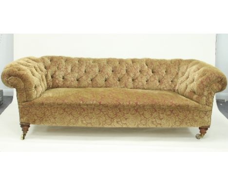 A Chesterfield sofa with button upholstery, 222cm wide