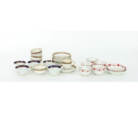 Sundry late 18th/early 19th Century tea wares, including Derby tea bowls and saucers