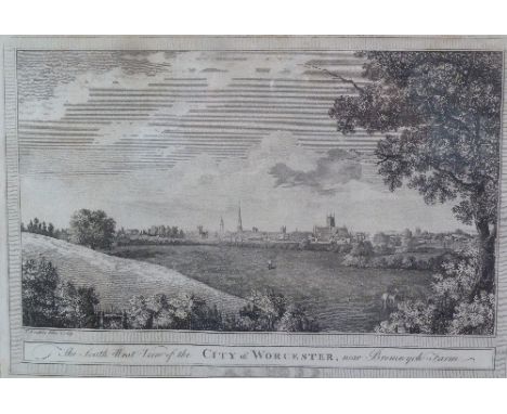 By and After T Saunders/City of Worcester/four black and white engravings, 25cm x 35.5cm