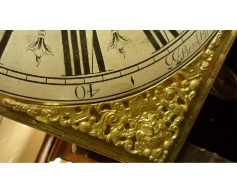 A longcase clock, the arched brass dial signed Ben Brandreth, Middlewich, with silvered chapter ring and subsidiary date and 