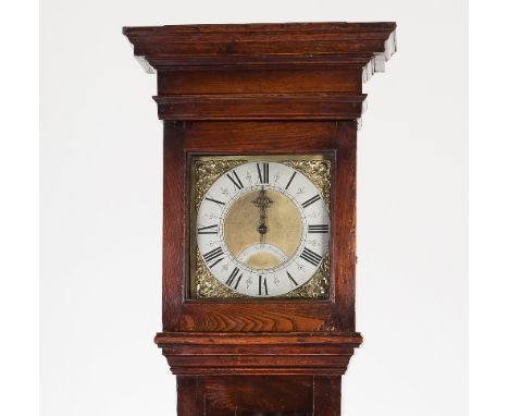 A late 18th Century elm cased thirty-hour longcase clock by Thomas Sharp, Stratford, the case with square hood and 8½" brass 