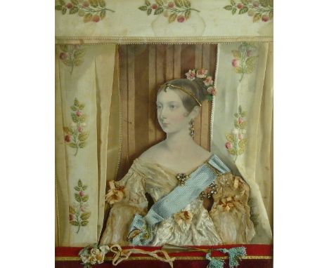 Theo Townsend/Collage portrait of Queen Victoria, 28.5cm x 23.5cm/Prince Albert, oval and Queen Victoria's Jubilee