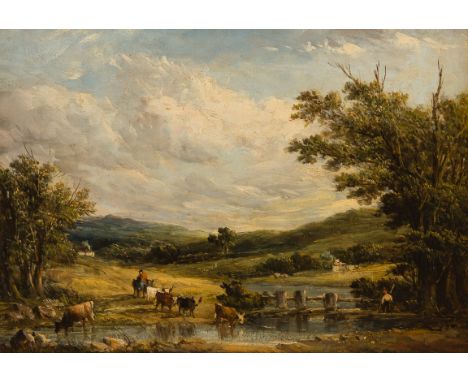Alfred Vickers (British 1786-1868)/At the Foot of Snowdon/signed/oil on panel, 24cm x 35cm/see illustration