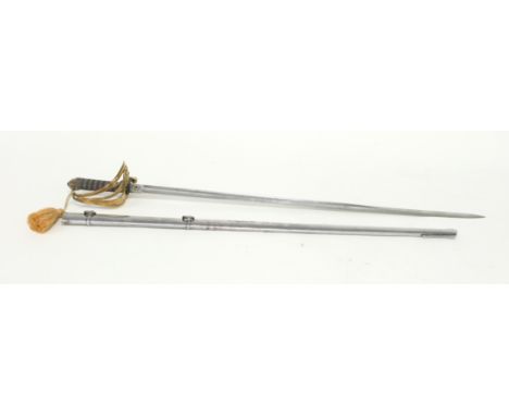 A Victorian Henry Wilkinson cavalry officers sword, the D guard with Royal cypher and with shagreen wrapped grip, complete wi