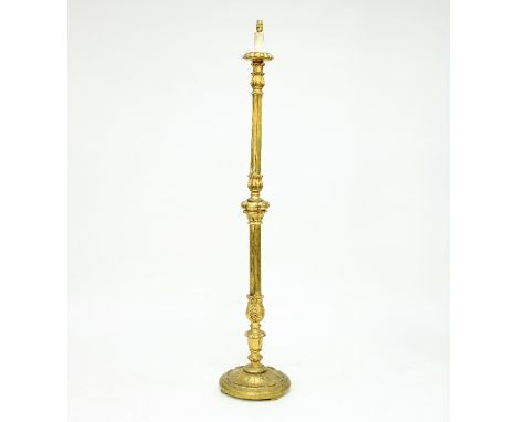 An Italian gilt wood altar type standard lamp