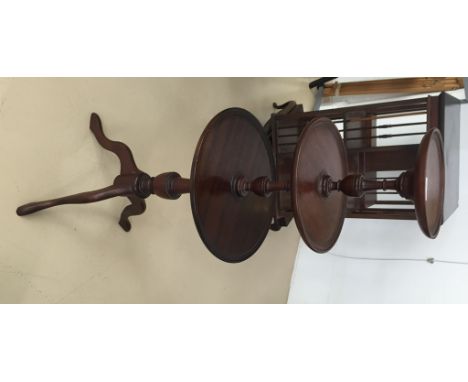  A 19th century mahogany dumb waiter on tripod base