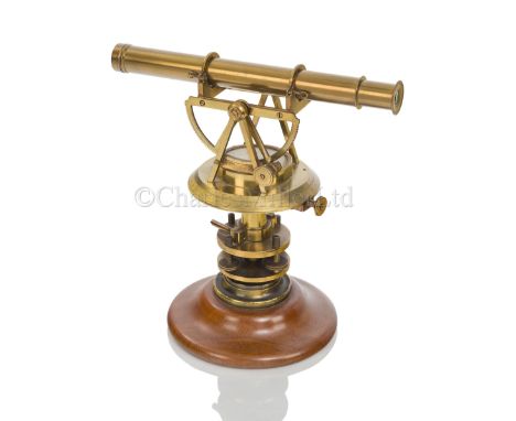 A ¾IN. THEODOLITE BY BATE, LONDON, CIRCA 1810 with 10in. telescope mounted to A-frame with rack-and-pinion arc, mounted on be