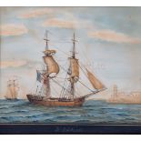 JOSEPH HONORÉ MAXIME PELLEGRIN (FRENCH, 1793-1869): 'Le Solide' off Marseilles, 1862