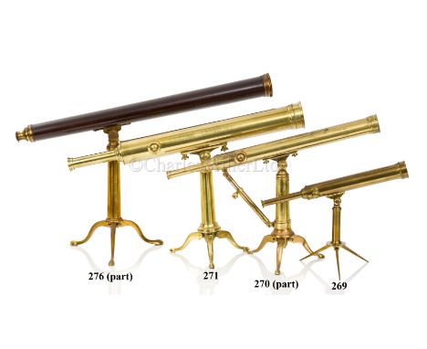 A 1¼IN. MARINE TELESCOPE, CIRCA 1760 unsigned , 35in. decagonal wooden tube, single draw with tapered eyepiece, main lens wit