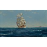 § δ EDWIN HALL (BRITISH, 20TH CENTURY): A windjammer off Tenerife