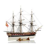A FINELY DETAILED 1:48 SCALE MODEL OF THE 40-GUN SPANISH FRIGATE SANTA LEOCARDIA, ORIGINALLY BUILT