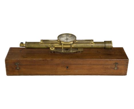 A 1½IN. SURVEYOR'S LEVEL BY TROUGHTON &amp; SIMMS, LONDON, CIRCA 1830 constructed in lacquered brass with 18in. telescope, wi