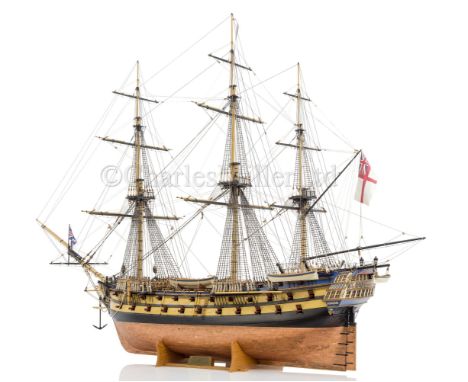 A FINELY DETAILED 1:48 SCALE MODEL OF THE 54-GUN PORTLAND CLASS FRIGATE LEOPARD , ORIGINALLY BUILT SHEERNESS, 1790 modelled b