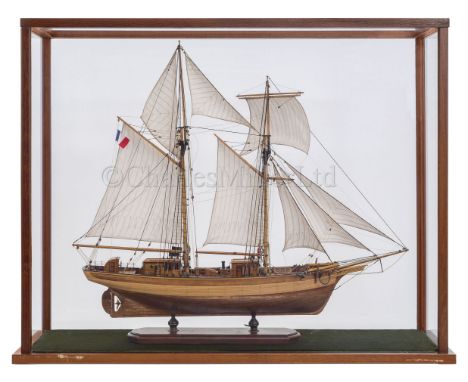 A WELL-PRESENTED AND BUILT 1:48 SCALE MODEL OF THE FRENCH AUXILIARY TRAINING SCHOONER L'ETOILE [1932] modelled in fruit wood,