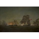 SCHOOL OF THOMAS BUTTERSWORTH (BRITISH, 1768-1842): An Anglo-French action involving brigs and