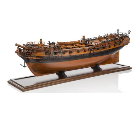 A VERY FINE 1:36 SCALE ADMIRALTY BOARD STYLE MODEL FOR THE SIXTH RATE 28-GUN SHIP ENTERPRISE [1774] modelled in alder wood, f